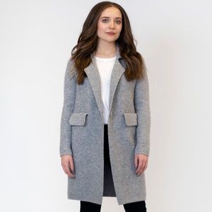 LYLA+LUXE Fitted Heather Grey Peacoat
